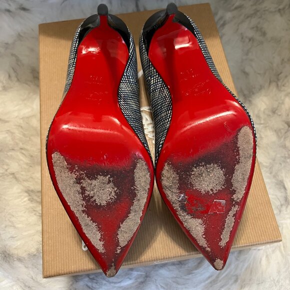 Christiabn Louboutin So Kate 120 mm patent navy/black heals, size 38.5 - Picture 6 of 6